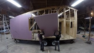 A diy TINY HOUSE BUILD IN MOTION SHED tiny house  8 min [upl. by Arracahs]