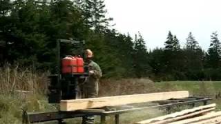 Sawmill homemade  home built chainsaw mill [upl. by Nihhi]