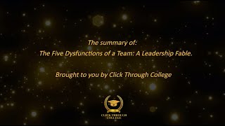 The Five Dysfunctions of a Team A Leadership Fable  Patrick Lencioni  15 Minute Summary [upl. by Birmingham]