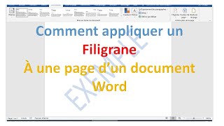 comment appliquer un filigrane sur un document Word 2016 et 2019 [upl. by Eejan]