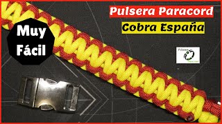 TUTORIAL FACIL  Pulsera PARACORD COBRA España  Paracord Bracelet  DIY Macrame  Pulseras Gruesas [upl. by Citarella]