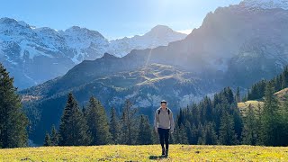 Silent Hiking from Gimmelwald to Mürren in Beautiful Swiss Alps [upl. by Raybin]