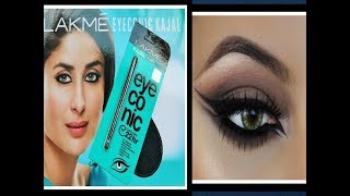 Lakme Eyeconic Kajal Review upto long lasting 22 hour no smudge waterproof ll Beautifull eyes [upl. by Beore708]