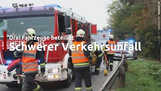 Drei Verletzte bei Crash zwischen drei Fahrzeugen auf Wiener Straße in WelsWaidhausen [upl. by Atiek]