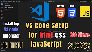 vscode setup for html CSS and JavaScript in hindi  Web Development Setup for html CSS JavaScript [upl. by Animehliw]