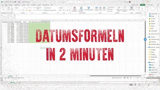 Excel Jahr Monat Kalenderwoche und Wochentag in 2 Minuten [upl. by Lundin]