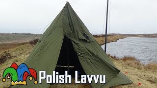 Bushcraft  Polish Army Lavvu Poncho Shelter [upl. by Gough857]