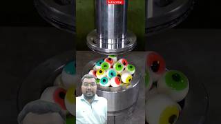 Crush Candy Eye With Hydraulic Press 🤯🤯🤯 crushing satisfying hydraulicpress candy crush [upl. by Ahsinak]