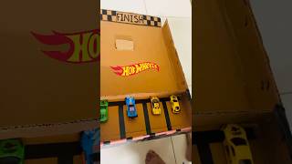 Hot wheels cardboard track race shorts [upl. by Cinamod]