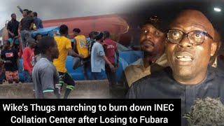 RIVERS STATE ON FlR£ Wikes boys marching to Burn down Collation Center after losing [upl. by Atilol]