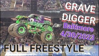 Grave Digger Freestyle Baltimore Monster Jam 4302023 [upl. by Danica930]