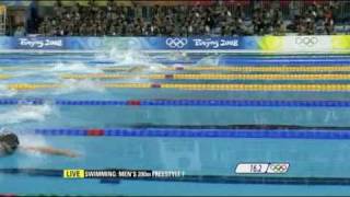 Hombres 200m estilo libre final Beijing 2008  Phelps haciendo historia [upl. by Kimbell]