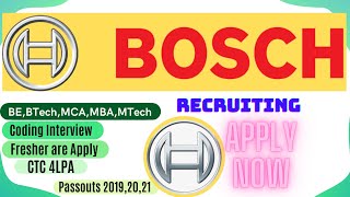 Robert Bosch Recruitment 2021  Off Drive Campus  Freshers  2021 [upl. by Dennis]