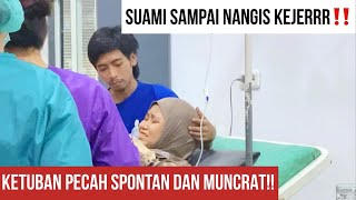 LAHIRAN ANAK KE 2 KETUBAN LANGSUNG MUNCRAT KEMANA MANA⁉️SUAMI NANGIS KEJER SAAT BAYI LAHIR [upl. by Relyhs]