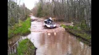 Arctic Cat 700 TRV  Near Hillsborough NB  going through some trail waters [upl. by Millman]