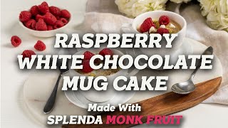 Raspberry White Chocolate Mug Cake  Made with Splenda Monk Fruit [upl. by Nafri]