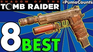 Top 8 Best Guns Bows and Weapons in Shadow of the Tomb Raider Tomb Raider 2018 PumaCounts [upl. by Nosloc]