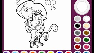 Dora The Explorer Coloring Games  Dora And Boots Coloring Games [upl. by Ardena529]