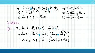 Exercice 2 propriétés de calcul sur les fonctions logarithmes bac [upl. by Nereen71]