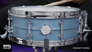 Dunnett Classic 14x55 Model 2N Aluminum Snare Drum  Dove Blue 55142NMALDB [upl. by Lathrope]