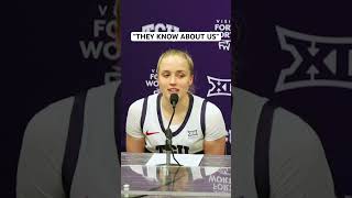 TCU guard Hailey Van Lith says the country already knows about the Frogs 😤😤😤 [upl. by Yaresed]