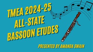 202425 TMEA All State Bassoon Etudes [upl. by Alehtse226]