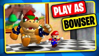 Super Mario 64 but play as Bowser  Custom moveset and Bowser Jr too [upl. by Adiene118]