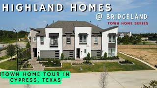 Town Homes in Bridgeland Central  Cypress Texas  Highland Homes  Model Home Tour [upl. by Eintrok768]