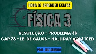 Problema 36  Física 3 Halliday 10Ed  Cap 23 – Lei de Gauss [upl. by Lusa]