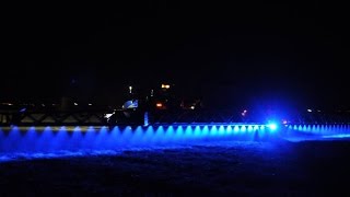 Blue Lights Comatra  Kverneland Sprayer By Night  Drone Footage [upl. by Oznofla]