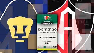 PUMAS VS ATLAS EN VIVO 🔴 LA LIGA MX ESTÁ EN TUDN RADIO [upl. by Wivinah]