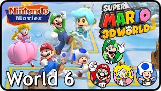 Super Mario 3D World  World 6 100 Multiplayer Walkthrough [upl. by Htaek478]