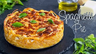 Spaghetti Pie  Easy Baked Spaghetti Pie with Meat Tomato Sauce [upl. by Endora]