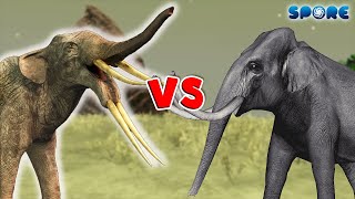 Stegotetrabelodon vs Stegodon  Prehistoric Beast Deathmatch S1E7  SPORE [upl. by Geordie706]