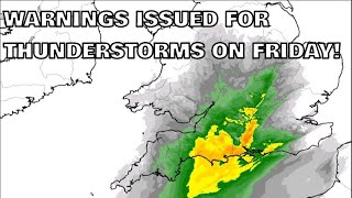 Warnings Issued for Thunderstorms on Friday 19th September 2024 [upl. by Ernesta]