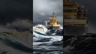 Incredible Footage Massive Ship Battling Rough Sea Waves massivewave ship roughsea [upl. by Eceinaj]