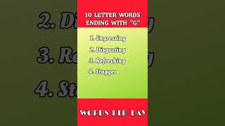 Regularly used 10 letter words ending with quotGquot englishlearners englishlearning youtubeshorts [upl. by Tiossem776]