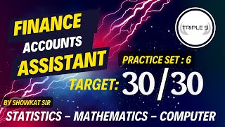 Practice Set 6  Statistics  Computer  Mathematics  Target 3030  Finance Accounts Assistant [upl. by Anyek]