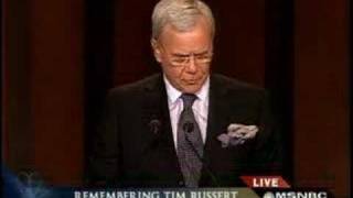 Honoring TIM RUSSERT  Tom Brokaw  Memorial Service In WDC [upl. by Fayth]