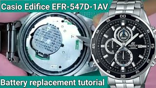 Battery replacement tutorial Casio Edifice EFR547D1AVTrendWatchLab [upl. by Gatian111]