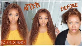 GINGER HAIR COLOR WATCH ME INSTALL  STYLE THIS LACE FRONTAL WIG FT INCOLORWIG [upl. by Konstantine]