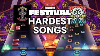 TOP 10 HARDEST SONGS IN FORTNITE FESTIVAL [upl. by Ridgley216]