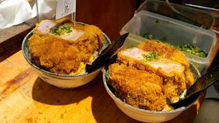 １日で豚１００キロ越え。たった１２席で３００人を捌く厚さ５cm肉厚カツ丼がヤバい丨Katsudon  Japanese Street Food [upl. by Doralynne680]