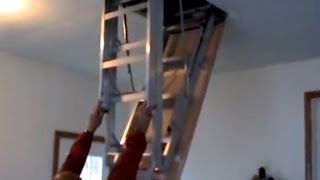 How To Install Attic Pull Down Stairs [upl. by Karlee]