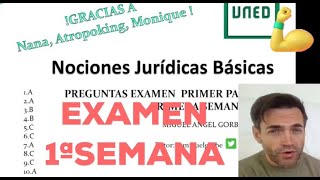 CORRECCION DE EXAMEN PRIMERA SEMANA 2024 Nociones Jurídicas Básicas [upl. by Herates896]