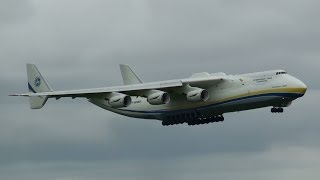 Antonov An 225 Mriya Landing at Leipzig Halle Airport in Germany full HD [upl. by Blatman]