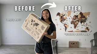 3D Wooden World Map Unboxing amp Setup by Enjoy The Wood [upl. by Mitchell440]