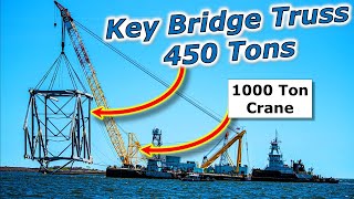 Key Bridge Collapse Moving MORE HUGE Bridge Truss Sections [upl. by Rockie]