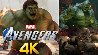 Marvels Avengers￼ reassembled all HULK Boss Fights XBOX Series X 4K [upl. by Ydarb745]