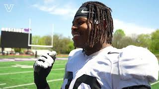 Vandy Football  Khordae Sydnor Interview Spring Practice [upl. by Elehcor]